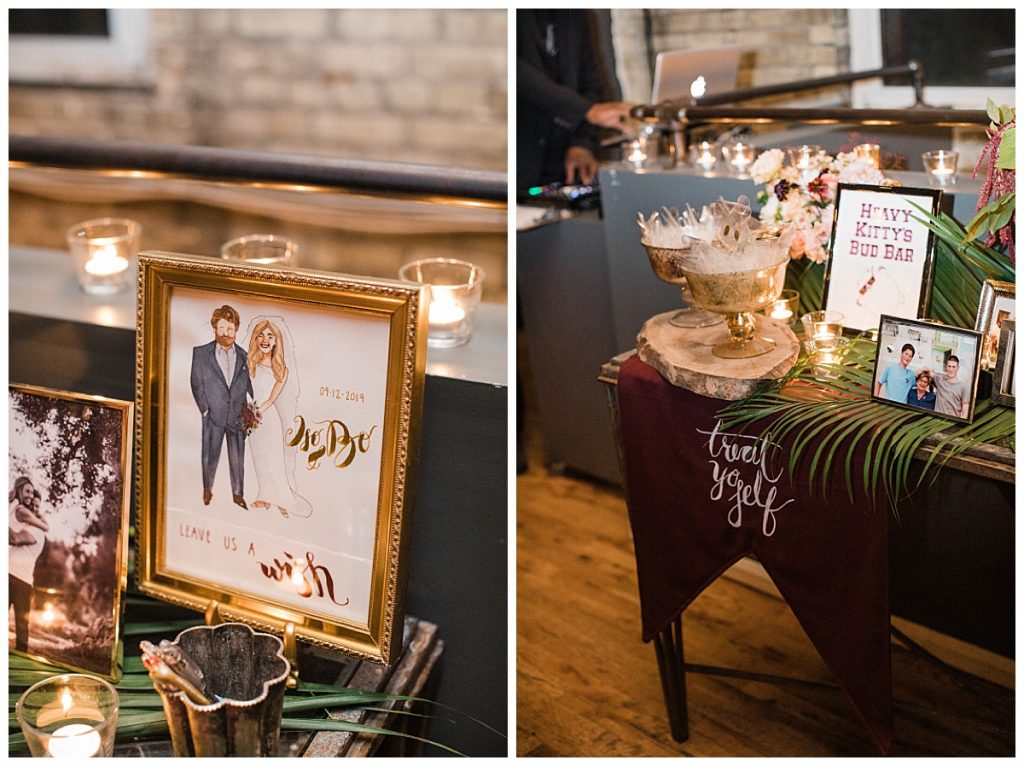 wedding reception welcome table