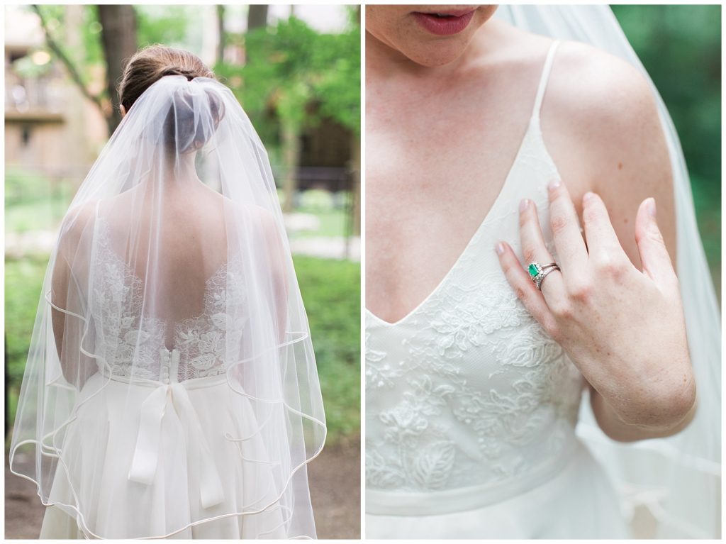 Bridal gown and veil details at Guelph Ontario Wedding | Ontario Wedding Photographer | Toronto Wedding Photographer | 3photography
