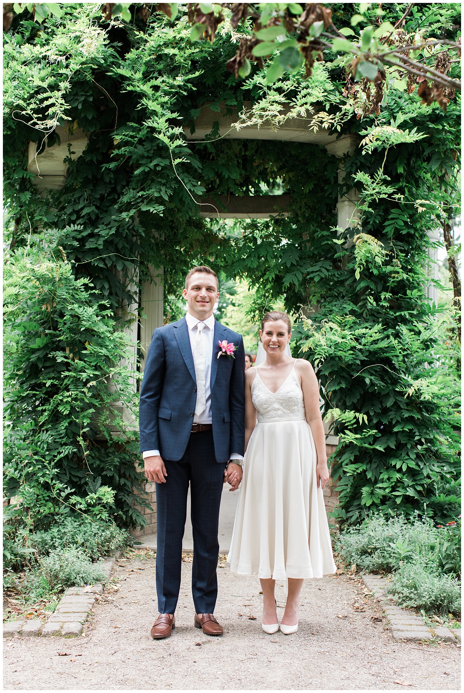 Bride and groom surrounded by greenery at Guelph Ontario Wedding | Ontario Wedding Photographer | Toronto Wedding Photographer | 3photography