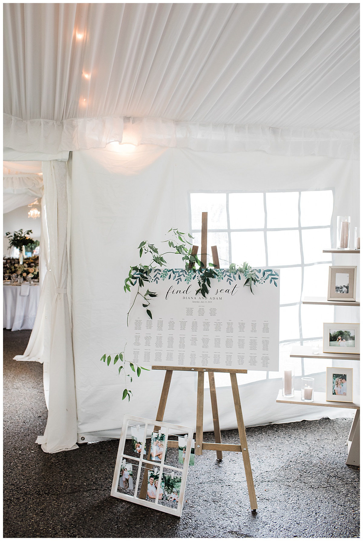 Find your seat sign at Ontario wedding| 3photography